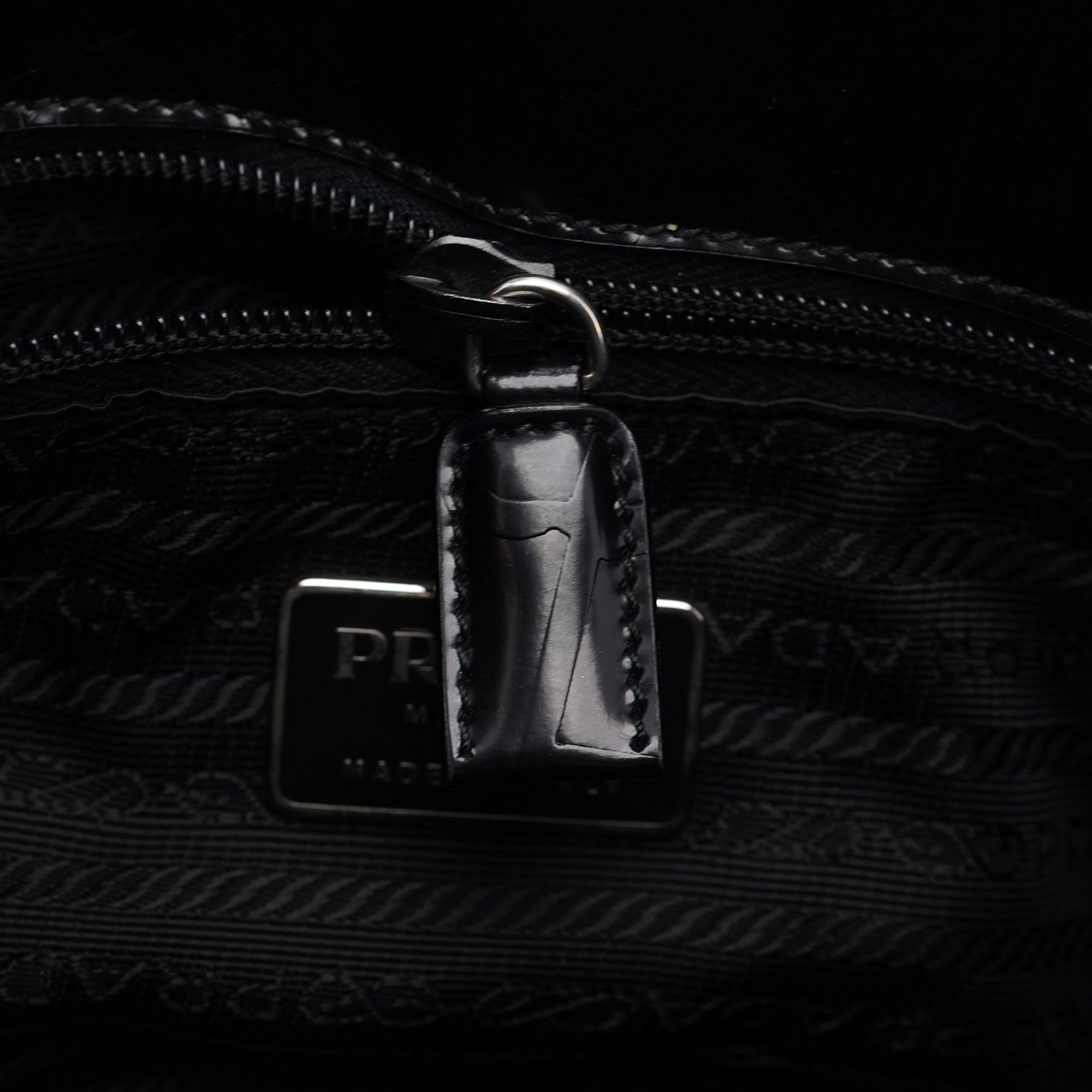 Black Spazzolato Embossed Tote Bag