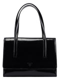 Black Spazzolato Flap Tote