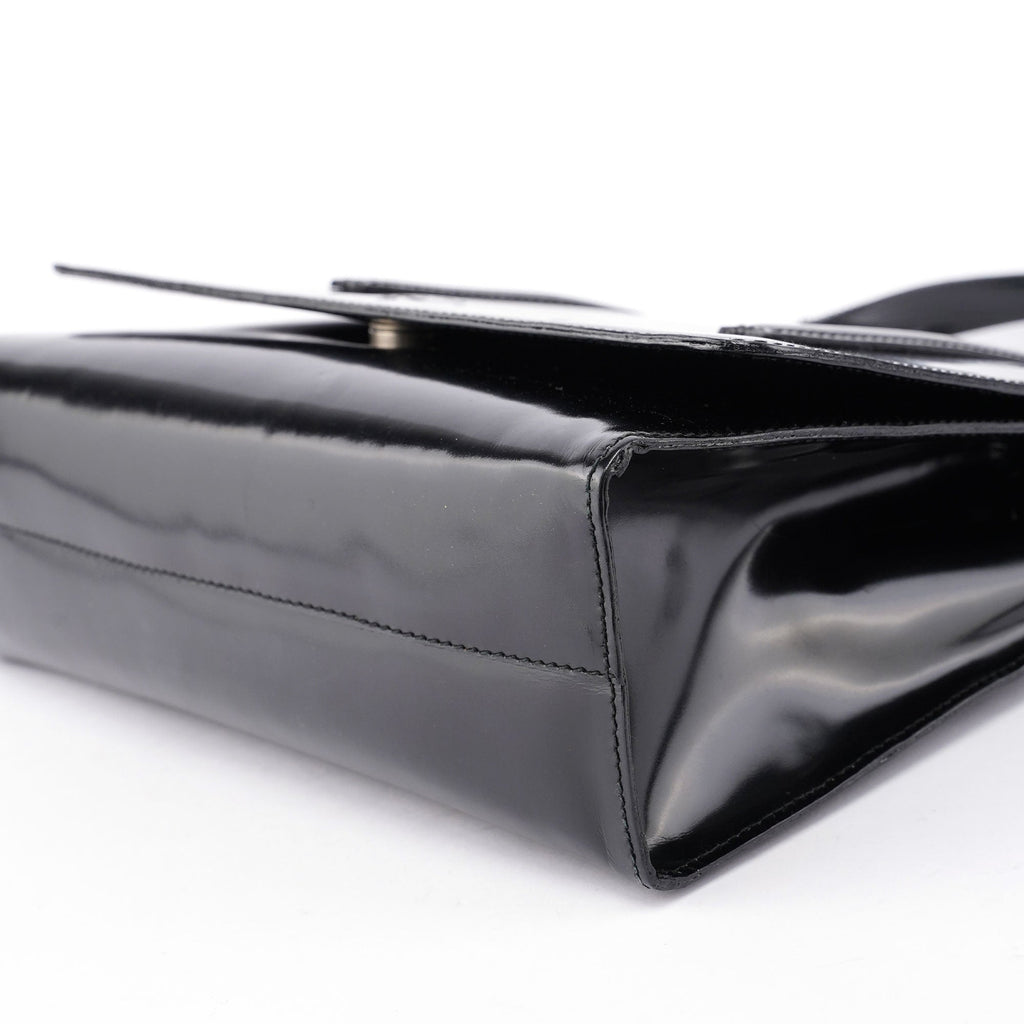 Black Spazzolato Flap Tote