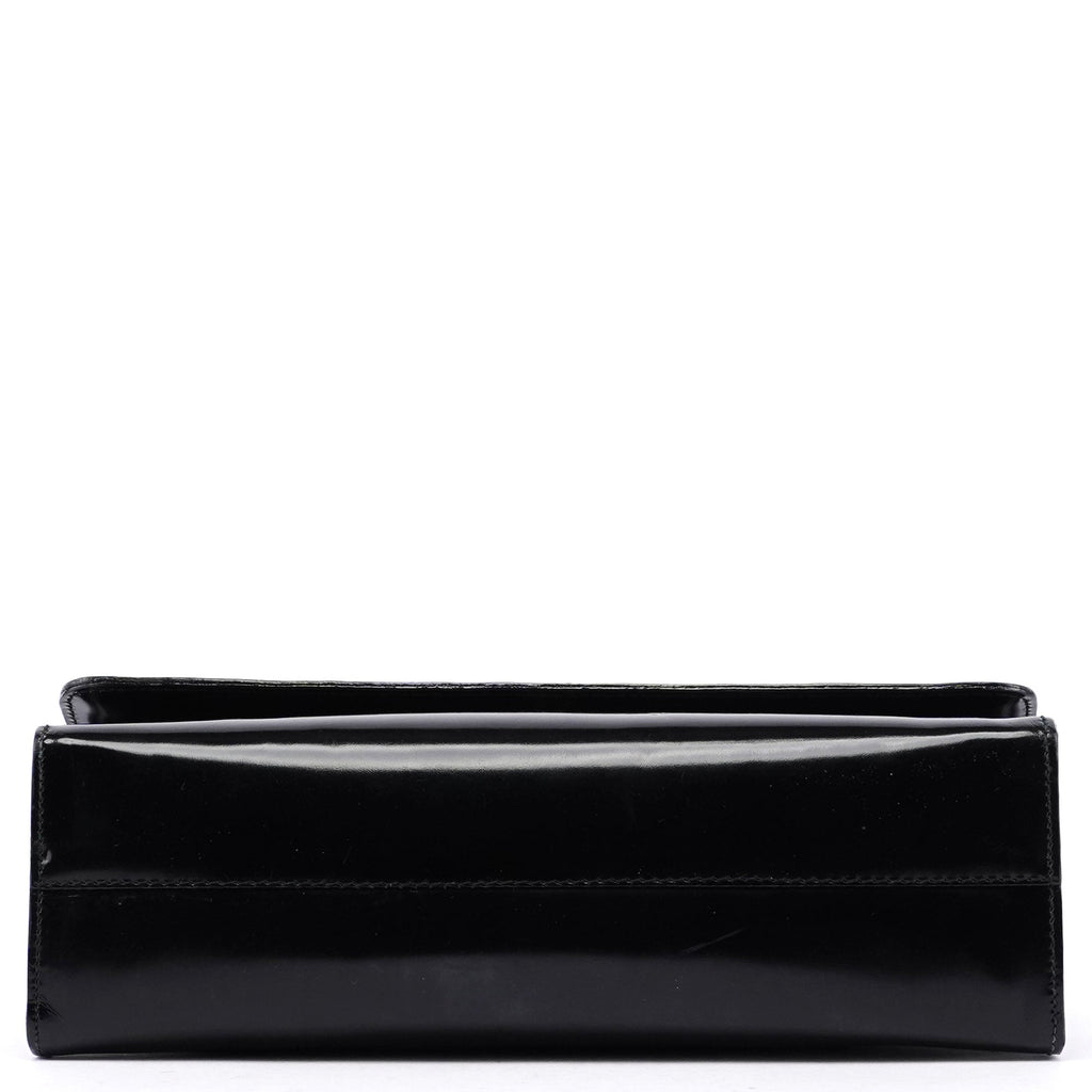 Black Spazzolato Flap Tote