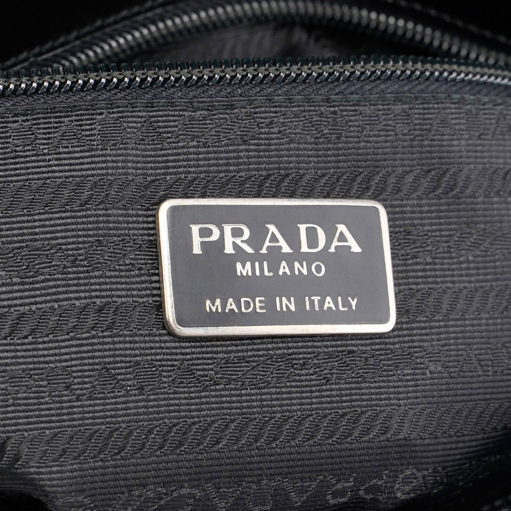 Black Spazzolato Flap Tote
