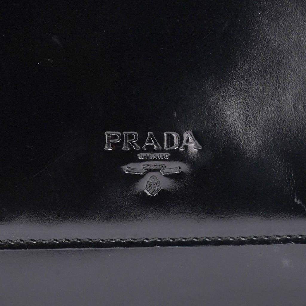 Black Spazzolato Flap Tote
