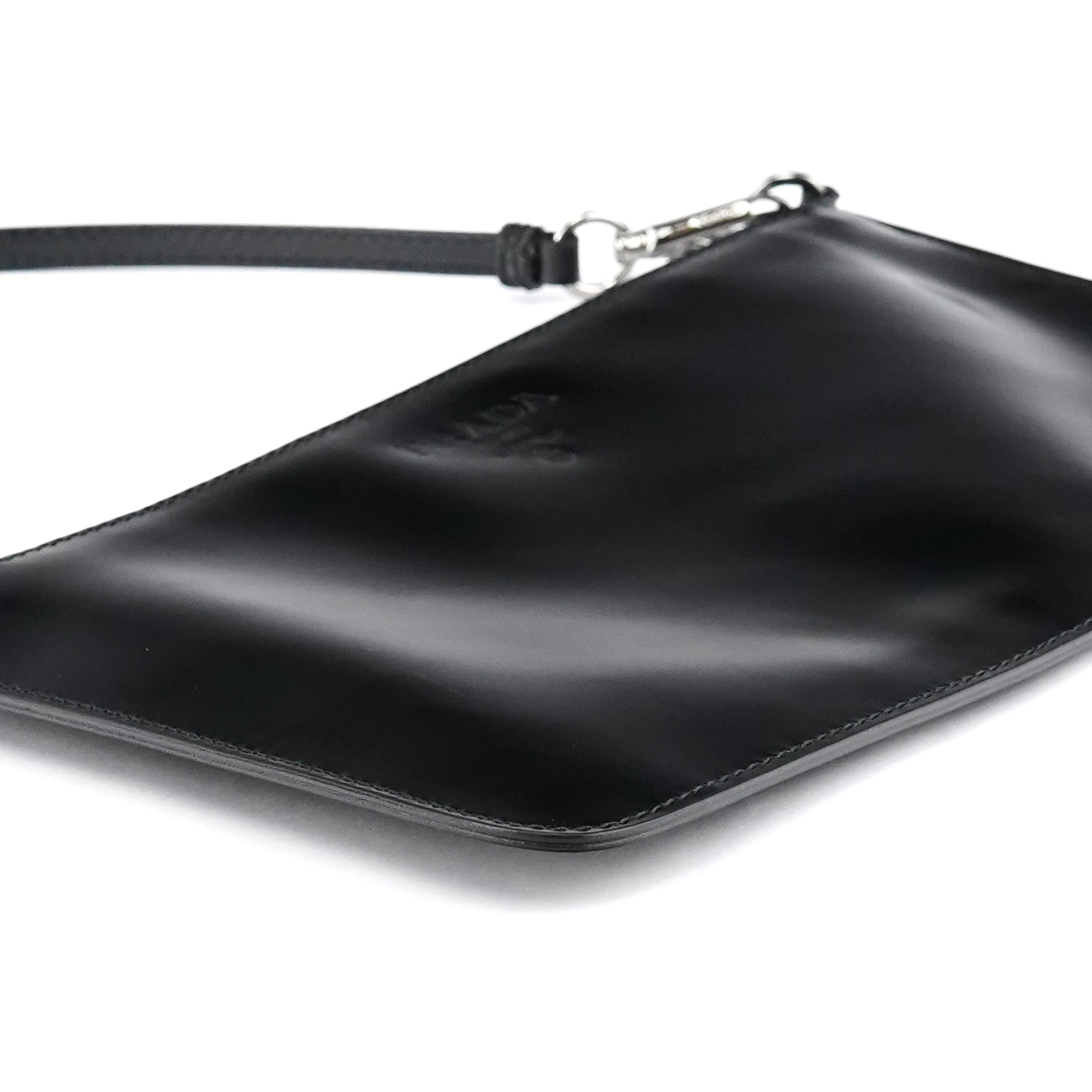 Black Spazzolato Mini Pochette Bag