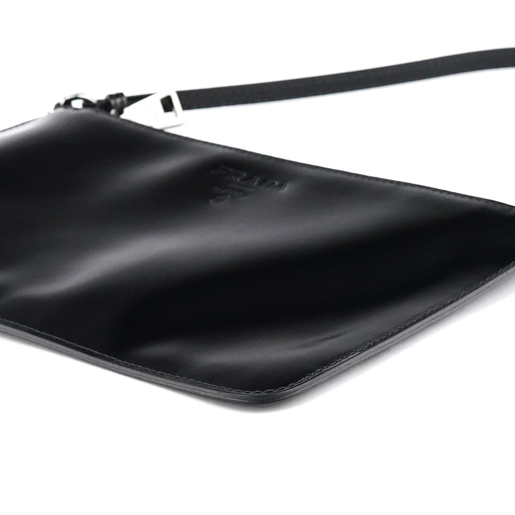 Black Spazzolato Mini Pochette Bag