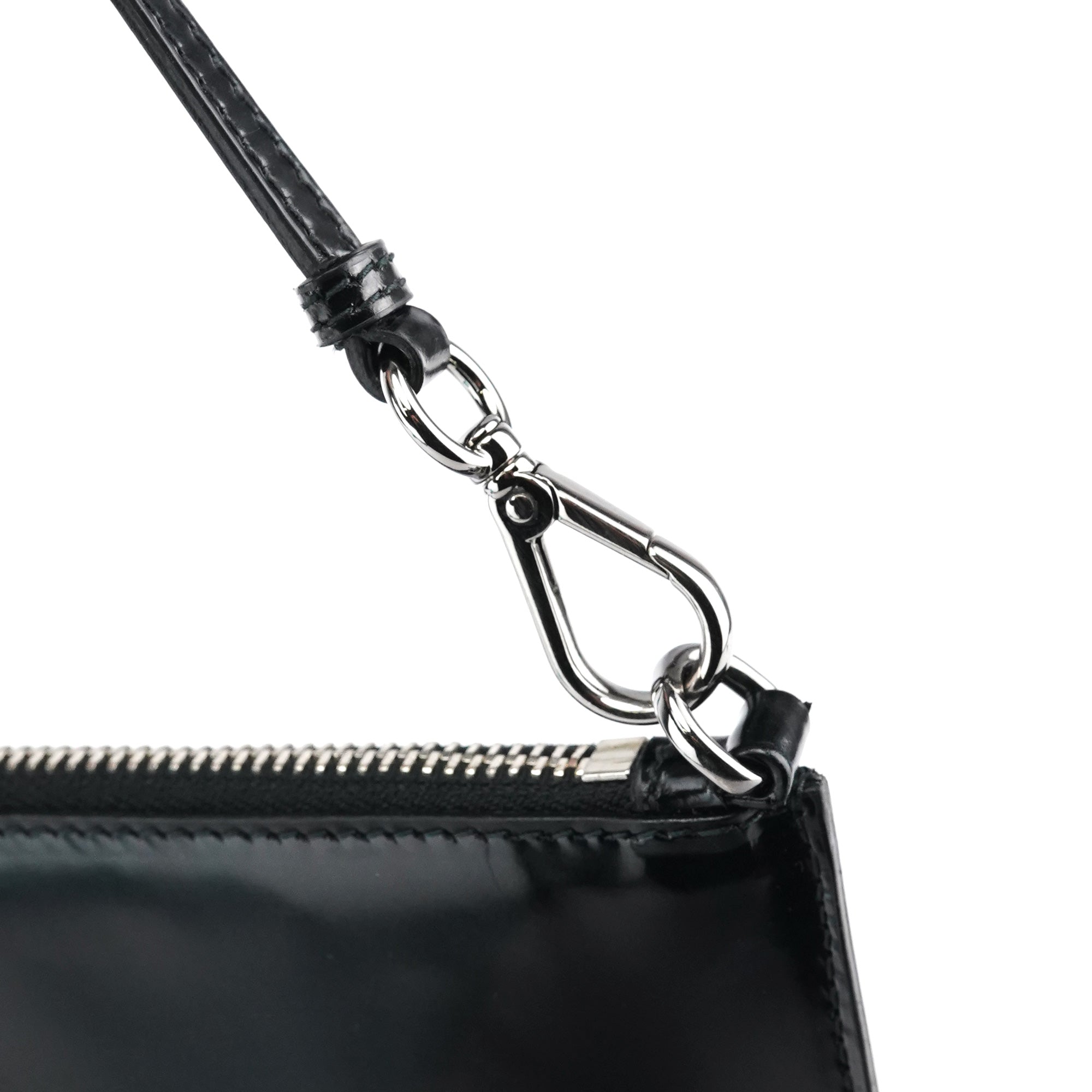Black Spazzolato Mini Pochette Bag