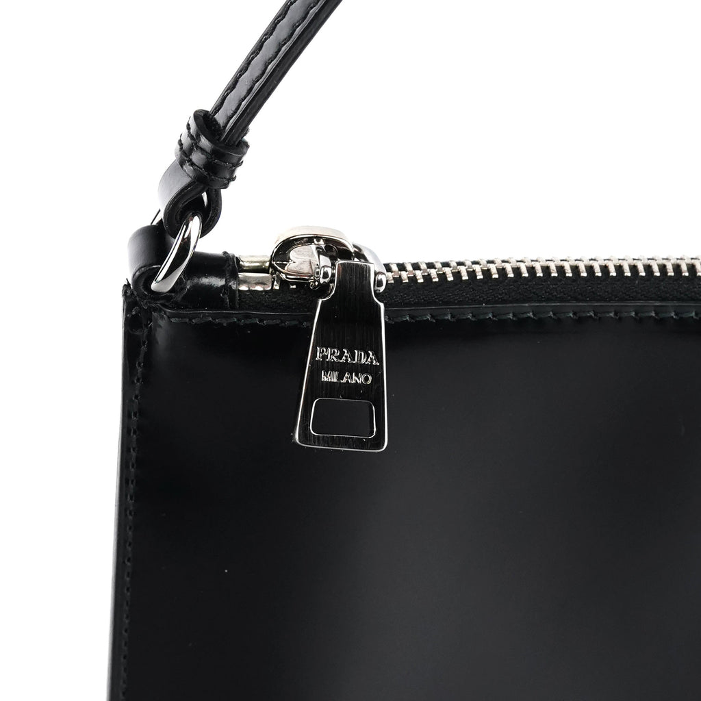 Black Spazzolato Mini Pochette Bag