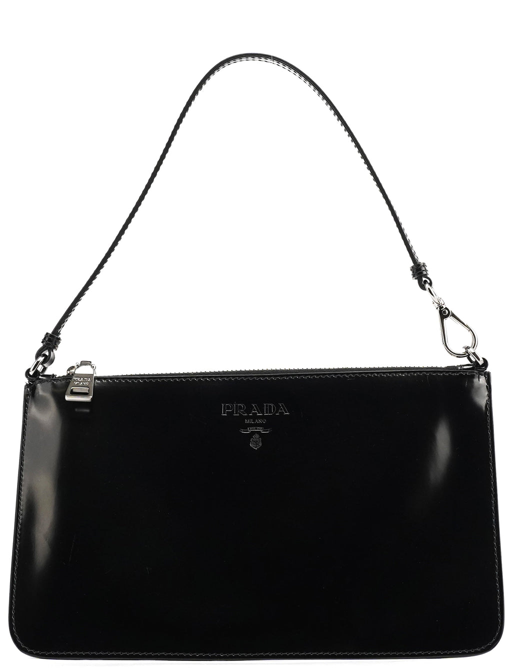 Black Spazzolato Mini Pochette Bag