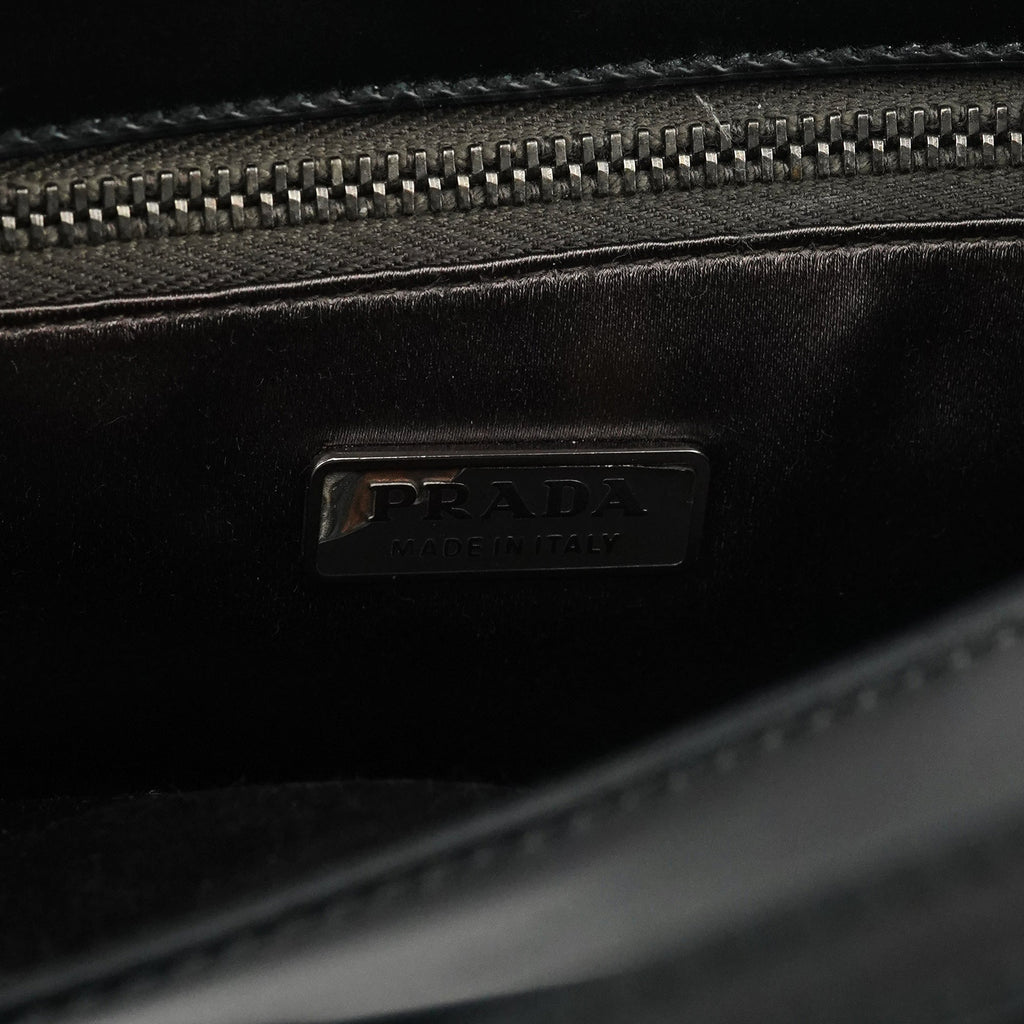 Black Spazzolato Mini Tote Bag