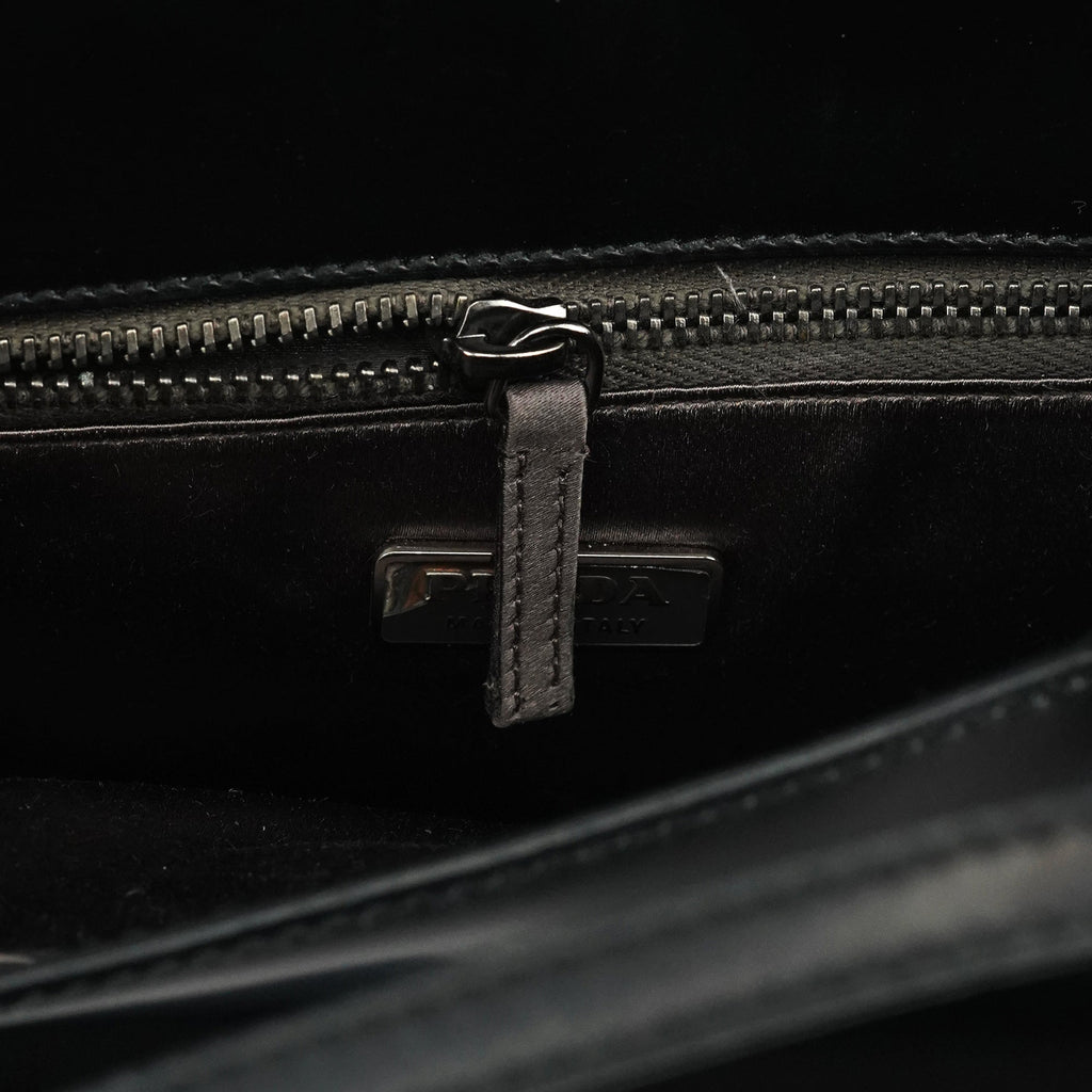 Black Spazzolato Mini Tote Bag