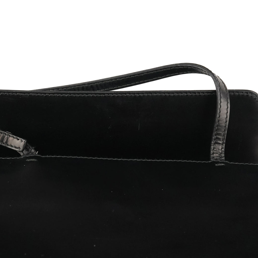 Black Spazzolato Mini Tote Bag