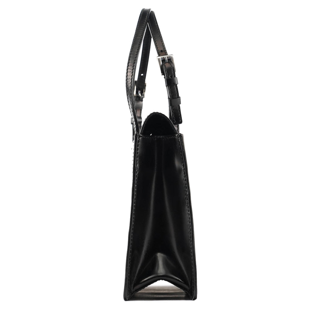 Black Spazzolato Mini Tote Bag