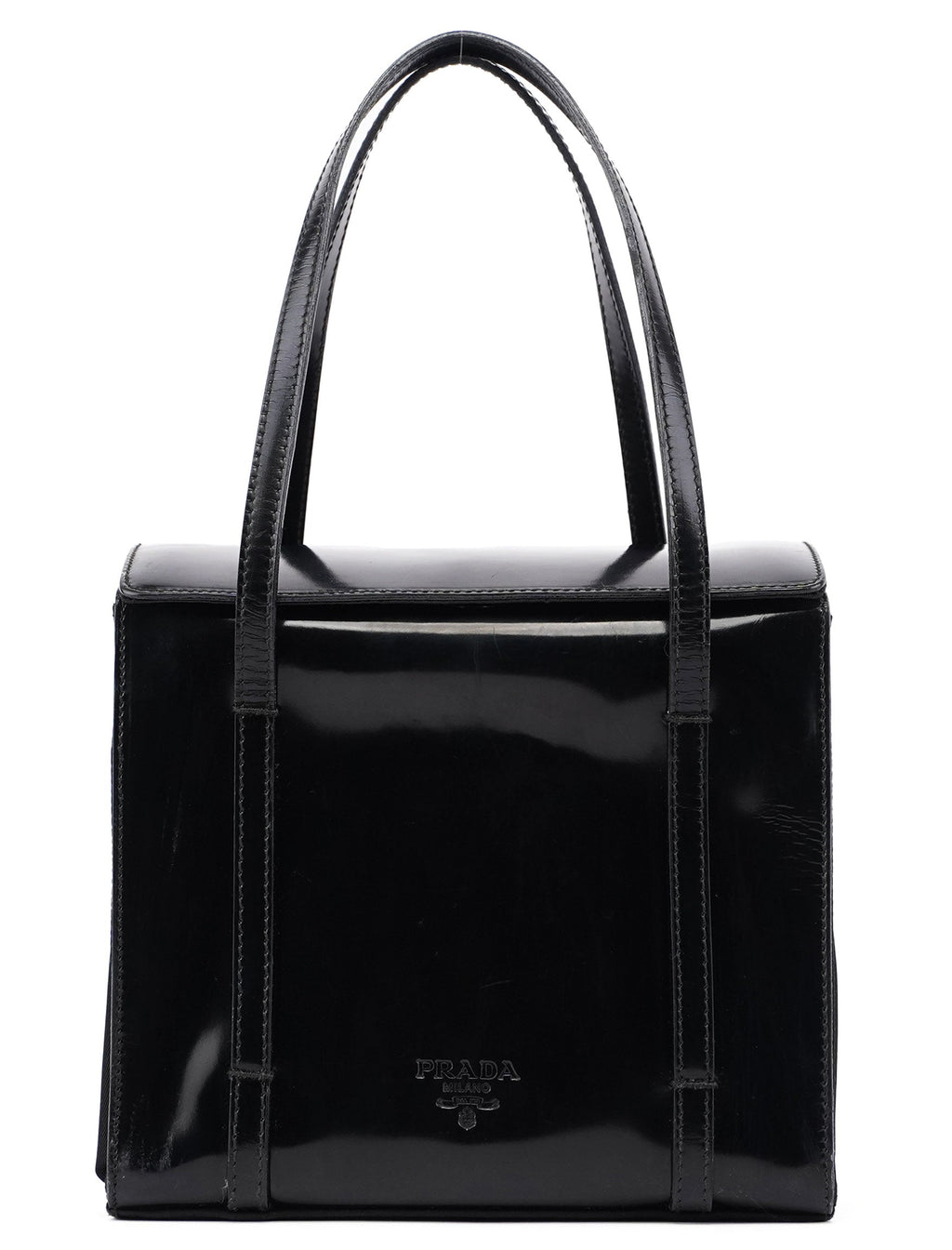 Black Spazzolato Tessuto Tote