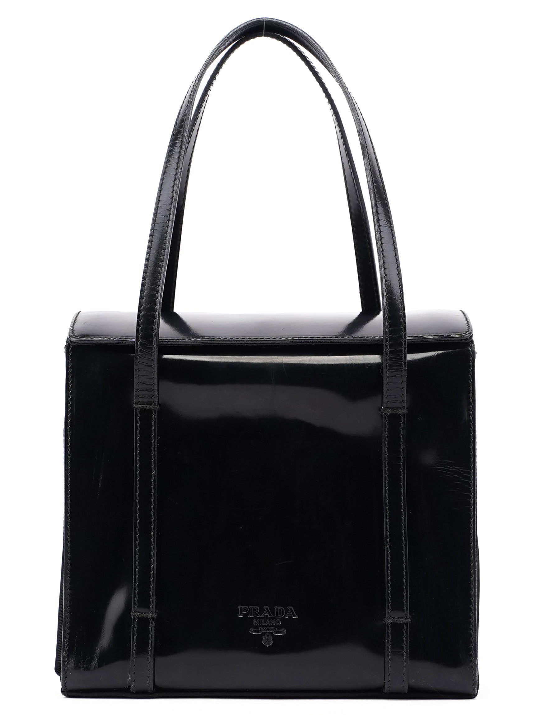 Black Spazzolato Tessuto Tote