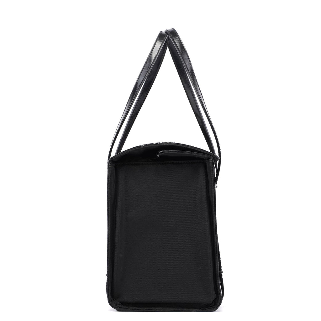 Black Spazzolato Tessuto Tote