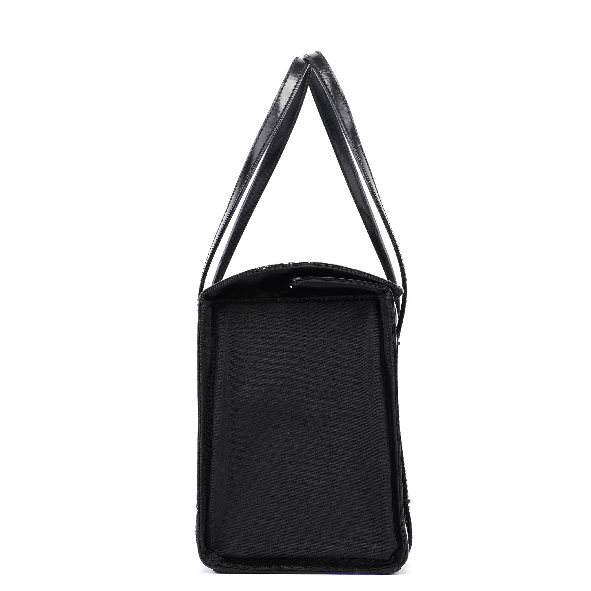 Black Spazzolato Tessuto Tote