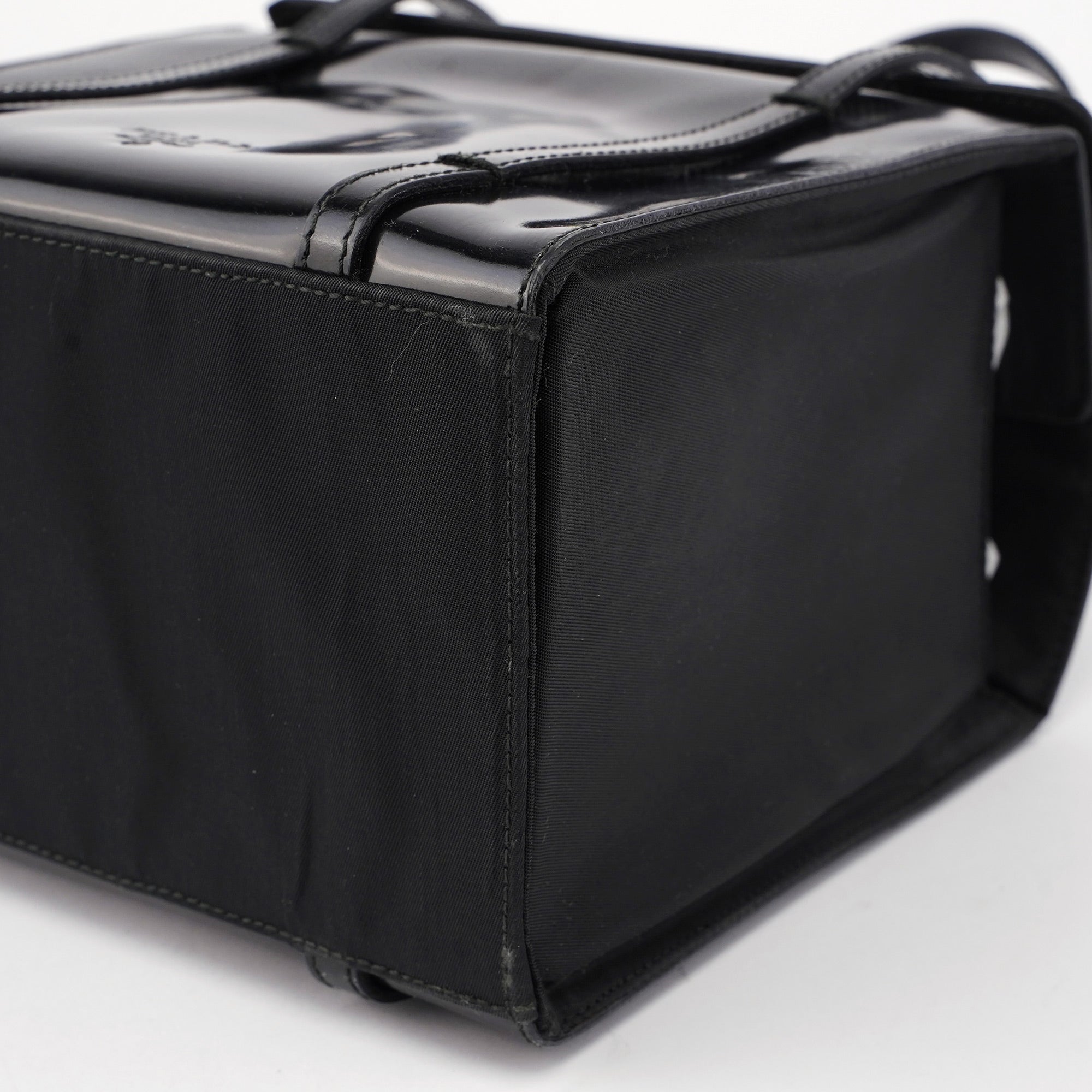Black Spazzolato Tessuto Tote