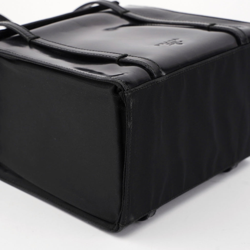 Black Spazzolato Tessuto Tote