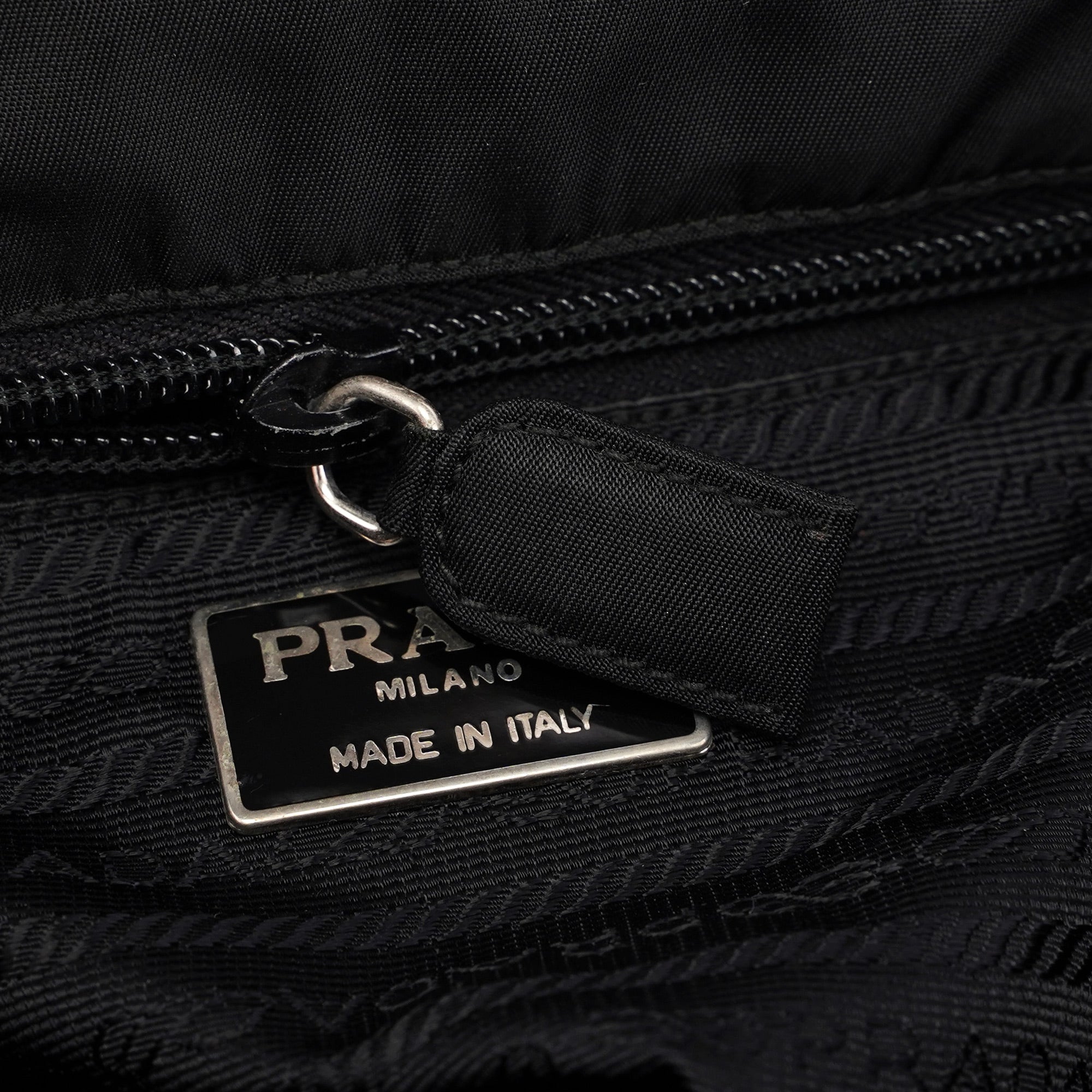 Black Spazzolato Tessuto Tote