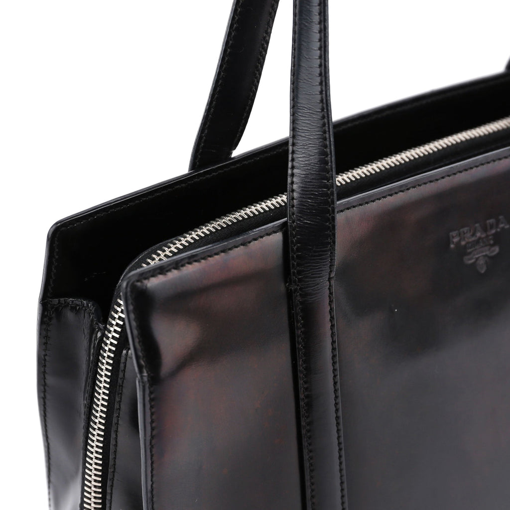 Black Spazzolato Tote