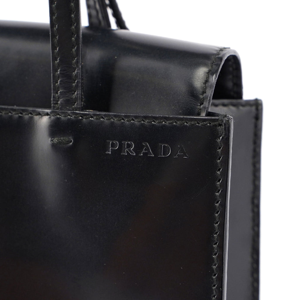 Black Spazzolato Tote