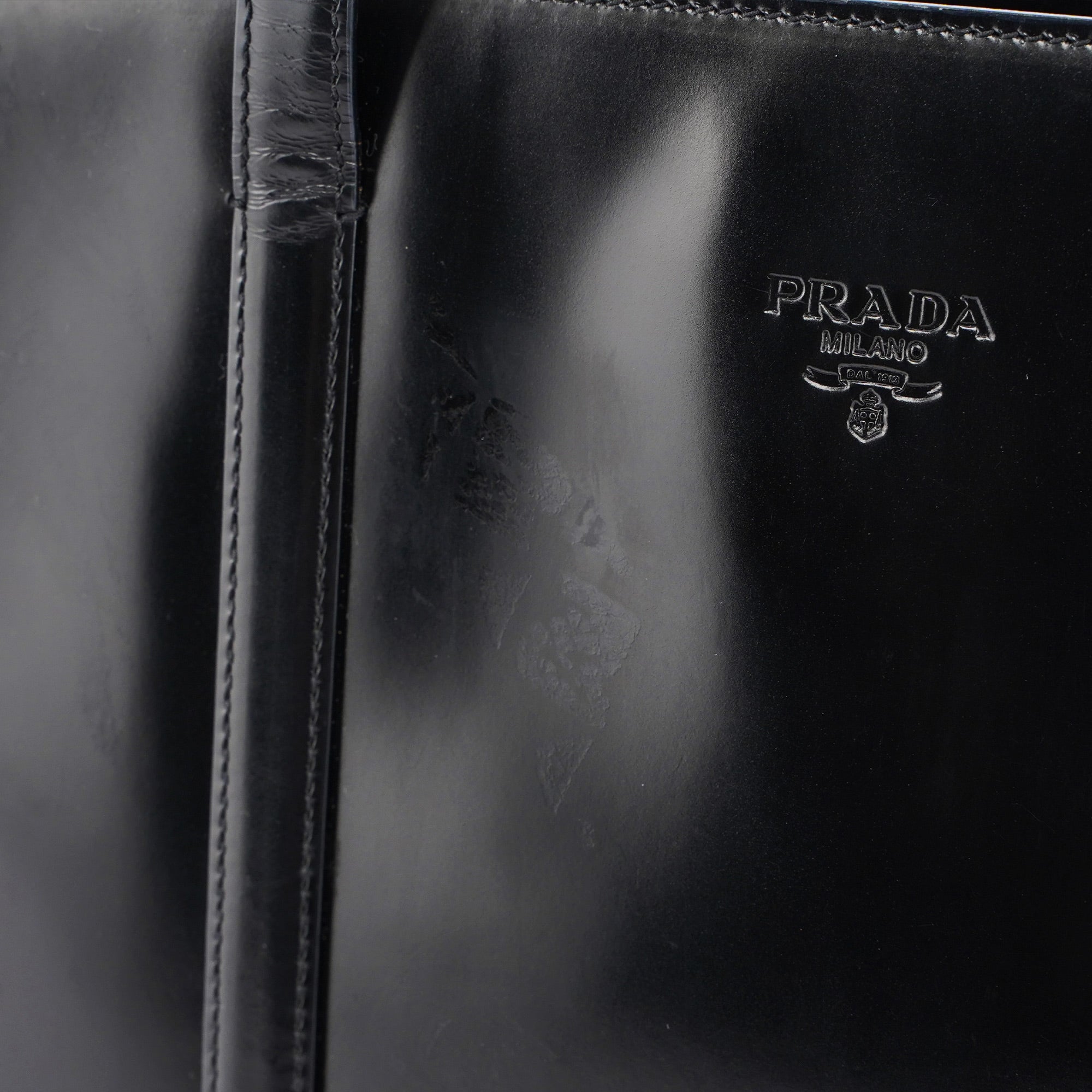 Black Spazzolato Tote