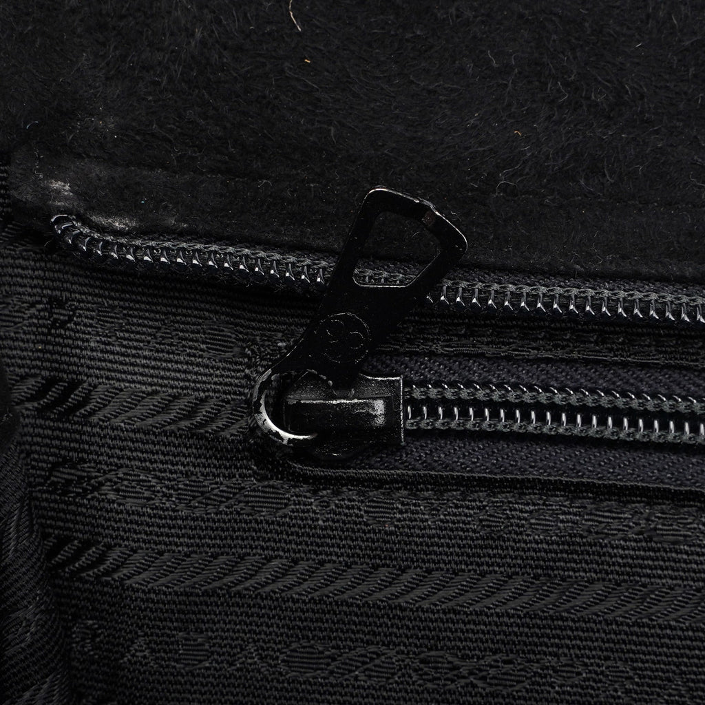 Black Suede Gold Chain Tote