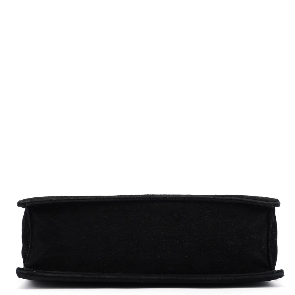 Black Suede Gold Chain Tote