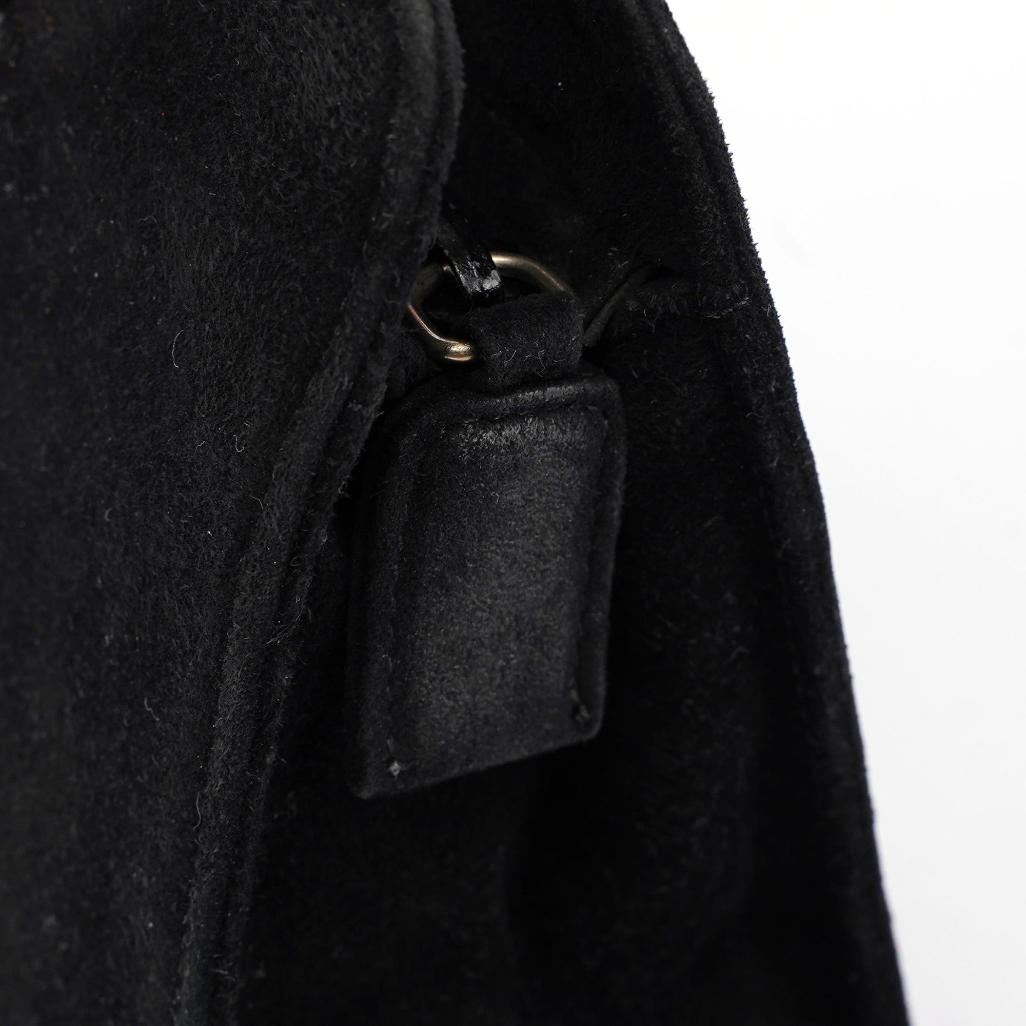 Black Suede Gold Chain Tote
