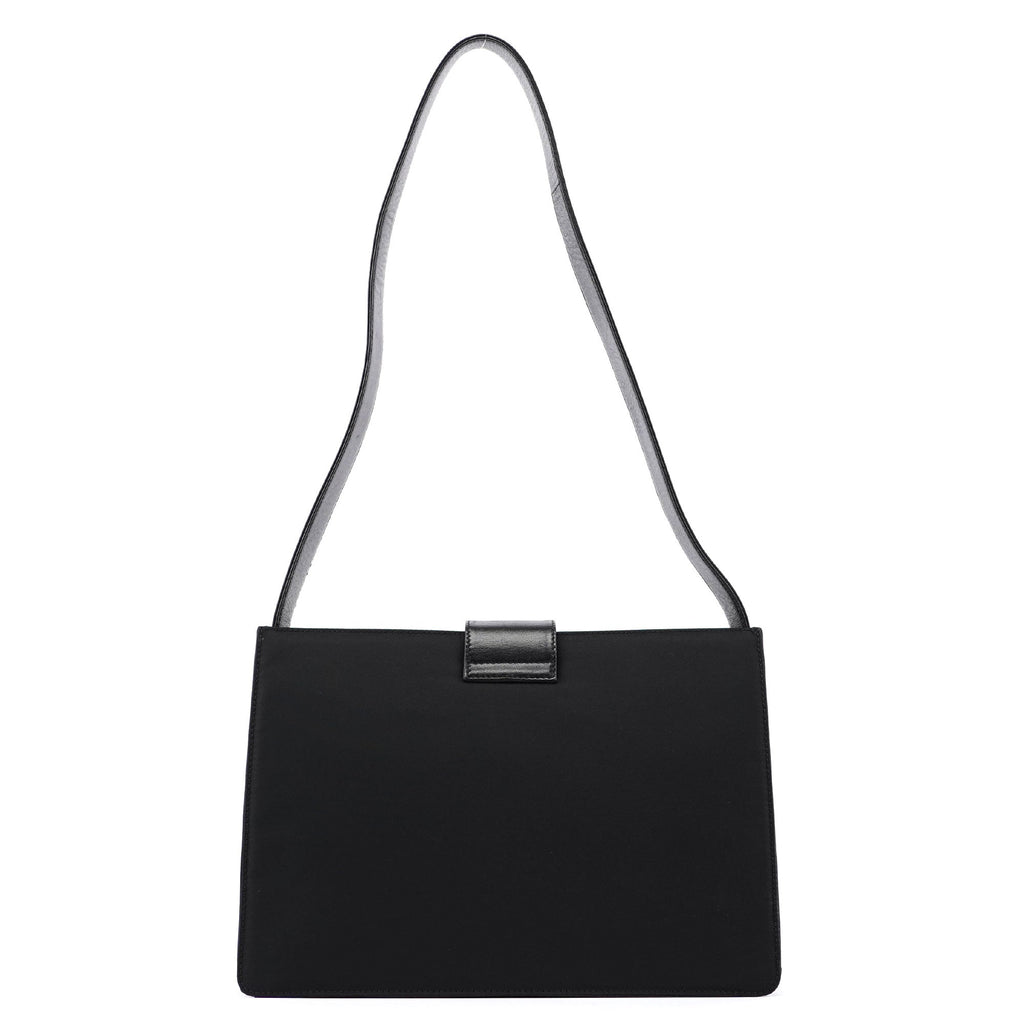 Black Tessuto Buckle Shoulder Bag