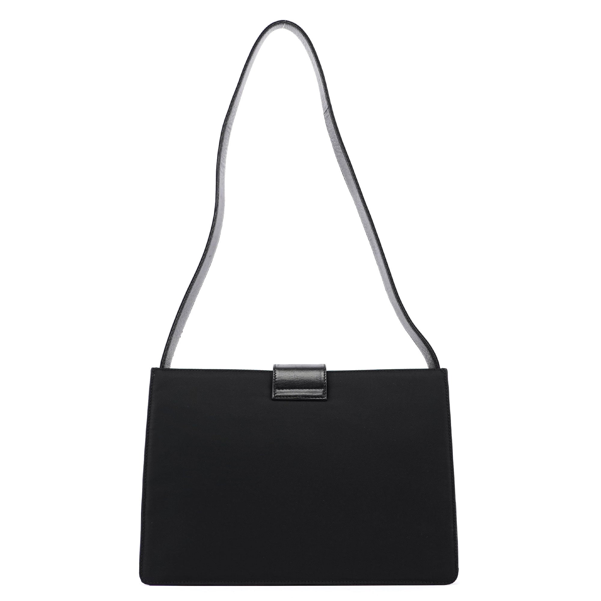 Black Tessuto Buckle Shoulder Bag