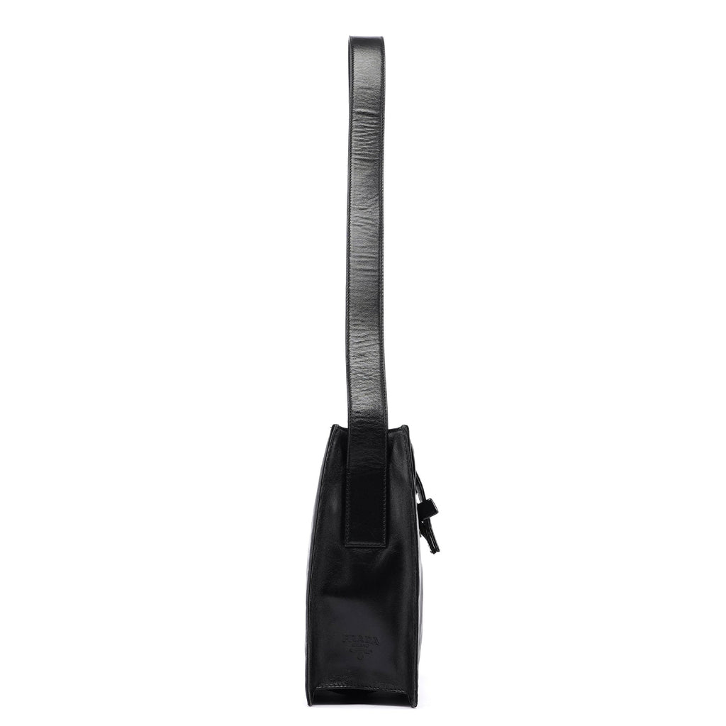 Black Tessuto Buckle Shoulder Bag