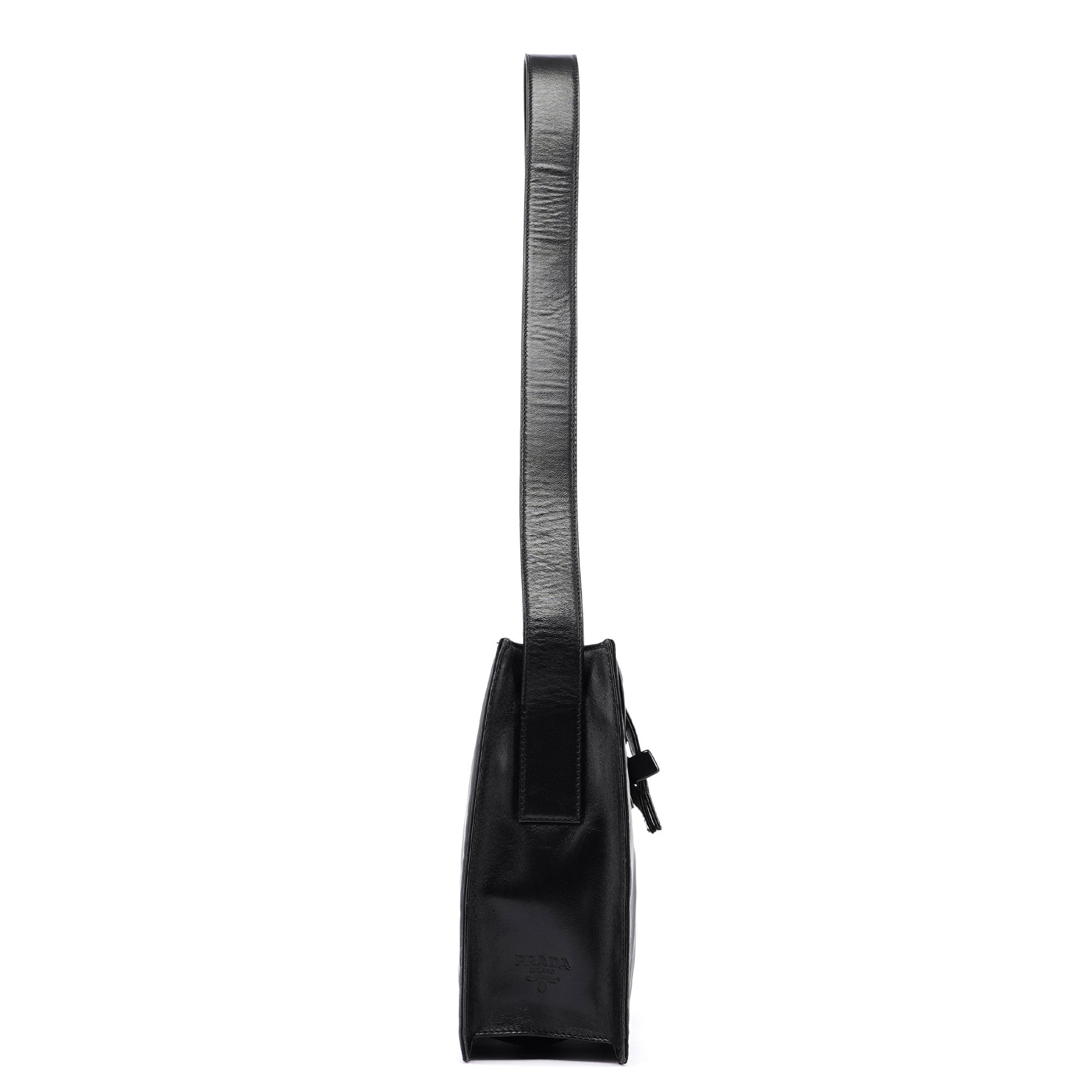 Black Tessuto Buckle Shoulder Bag
