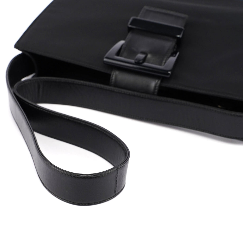 Black Tessuto Buckle Shoulder Bag