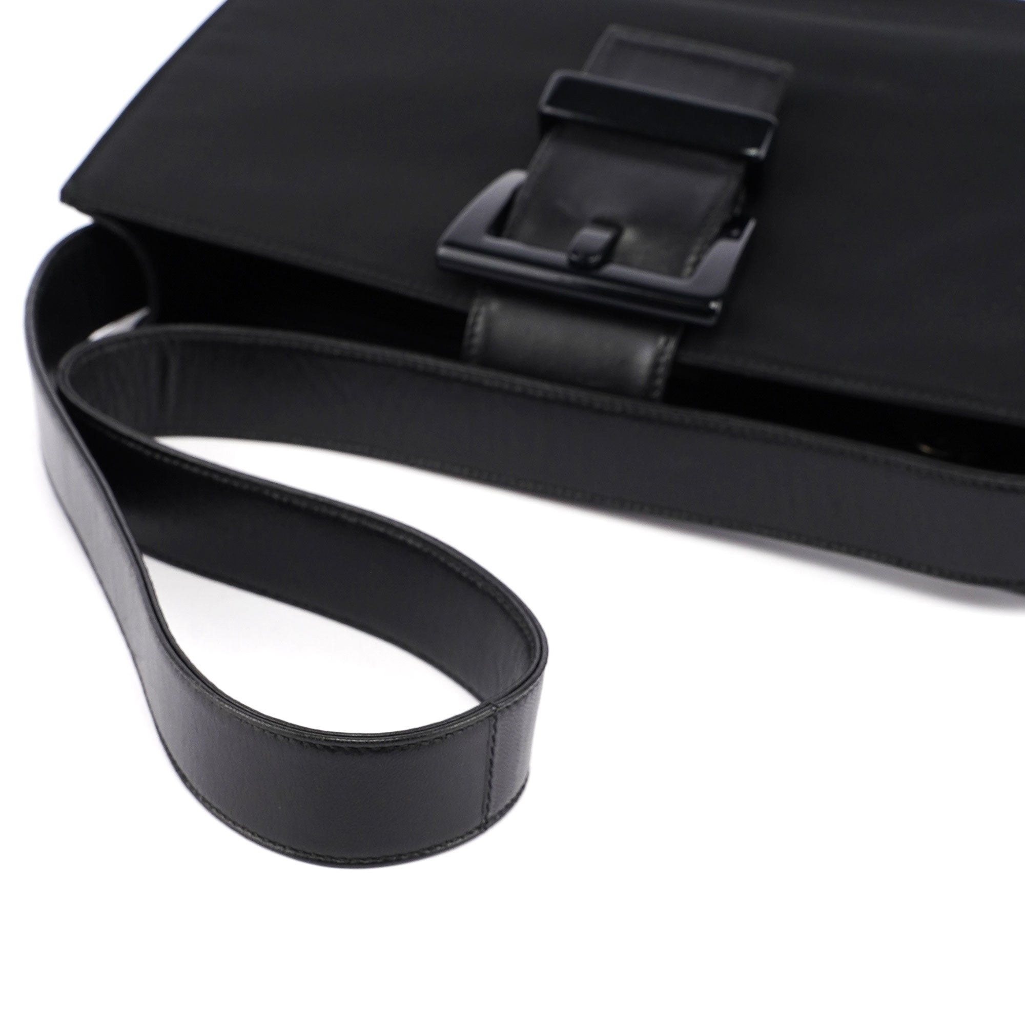 Black Tessuto Buckle Shoulder Bag