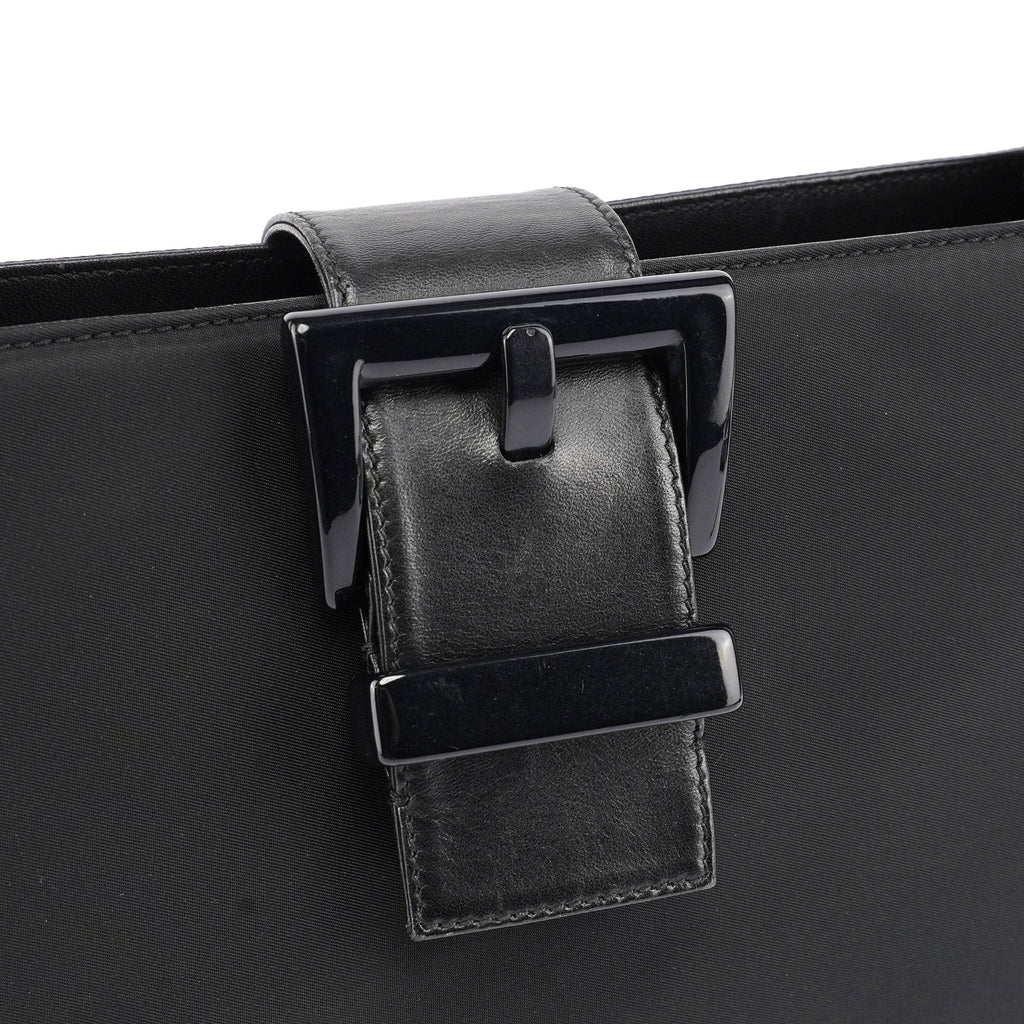Black Tessuto Buckle Shoulder Bag