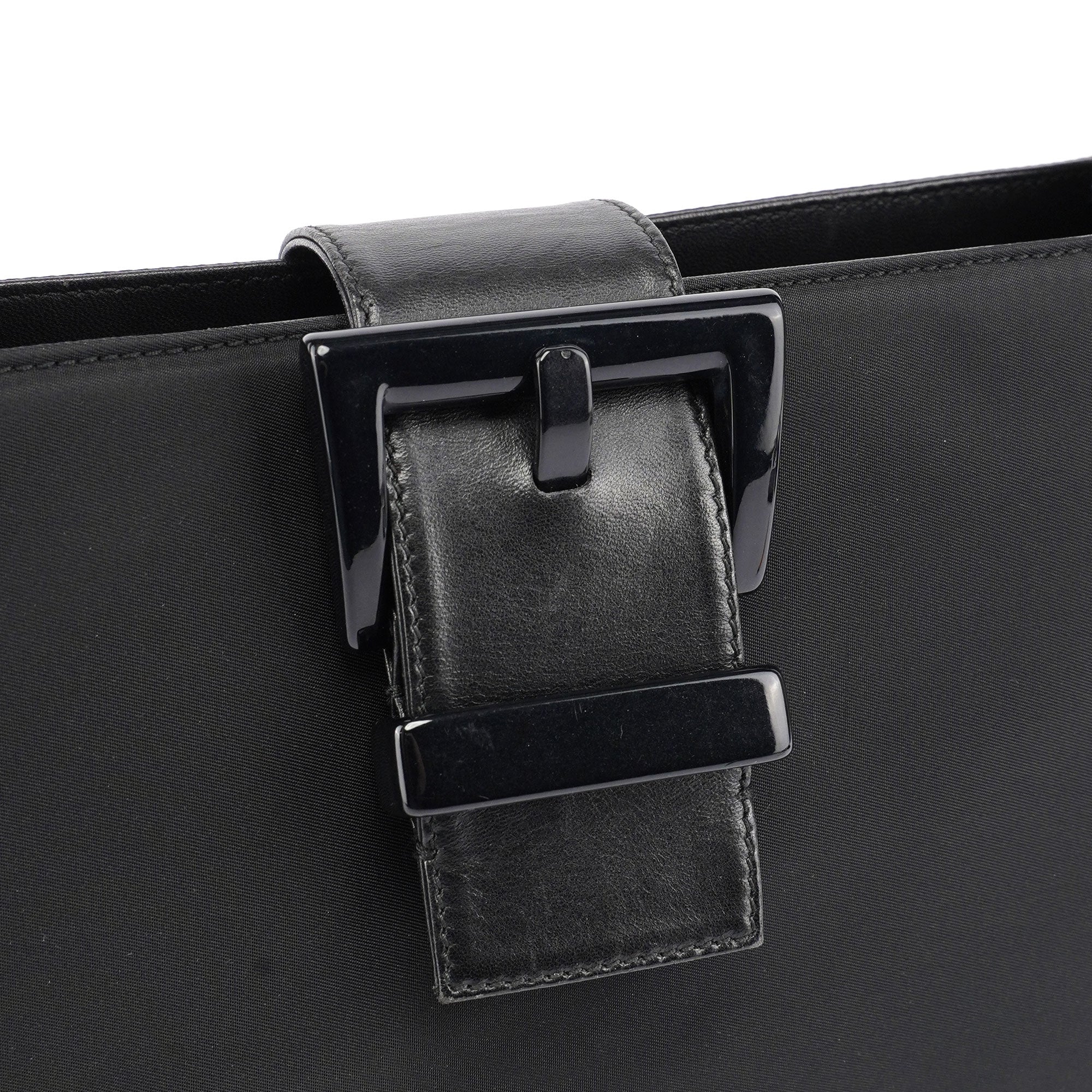 Black Tessuto Buckle Shoulder Bag
