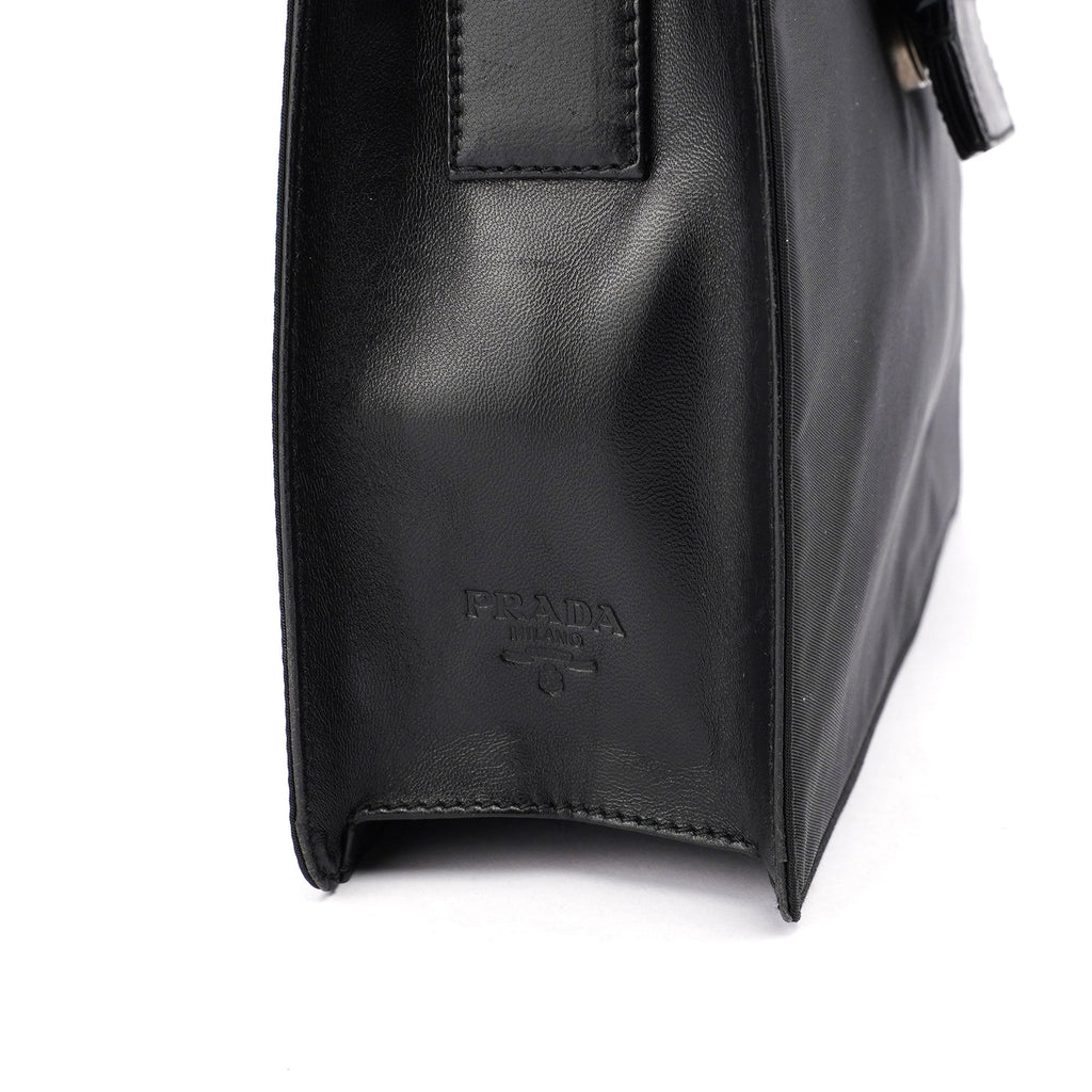 Black Tessuto Buckle Shoulder Bag