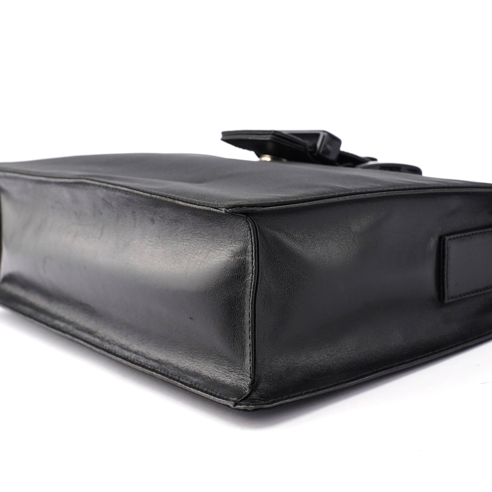 Black Tessuto Buckle Shoulder Bag