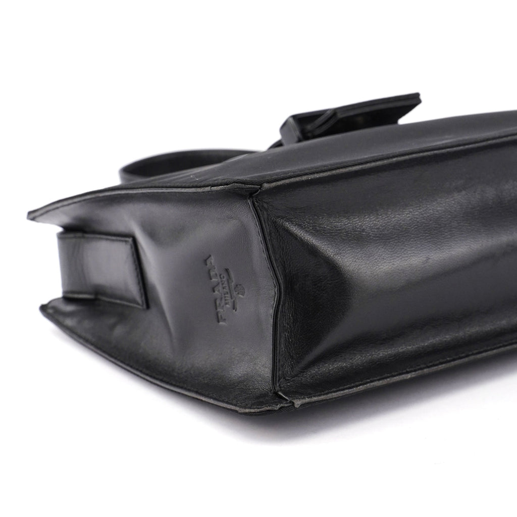 Black Tessuto Buckle Shoulder Bag