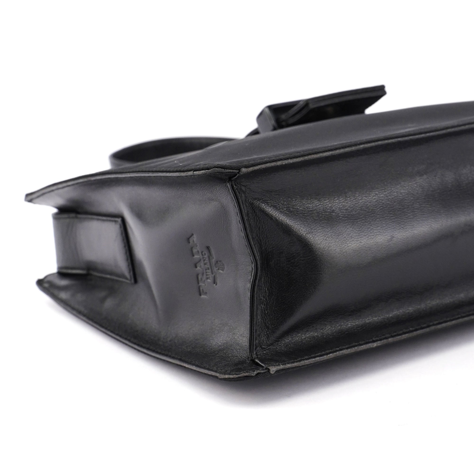 Black Tessuto Buckle Shoulder Bag