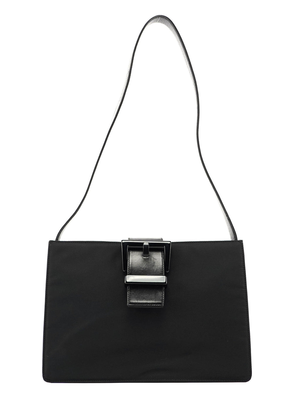 Black Tessuto Buckle Shoulder Bag