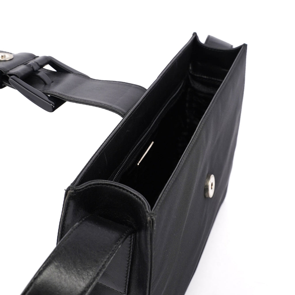 Black Tessuto Buckle Shoulder Bag