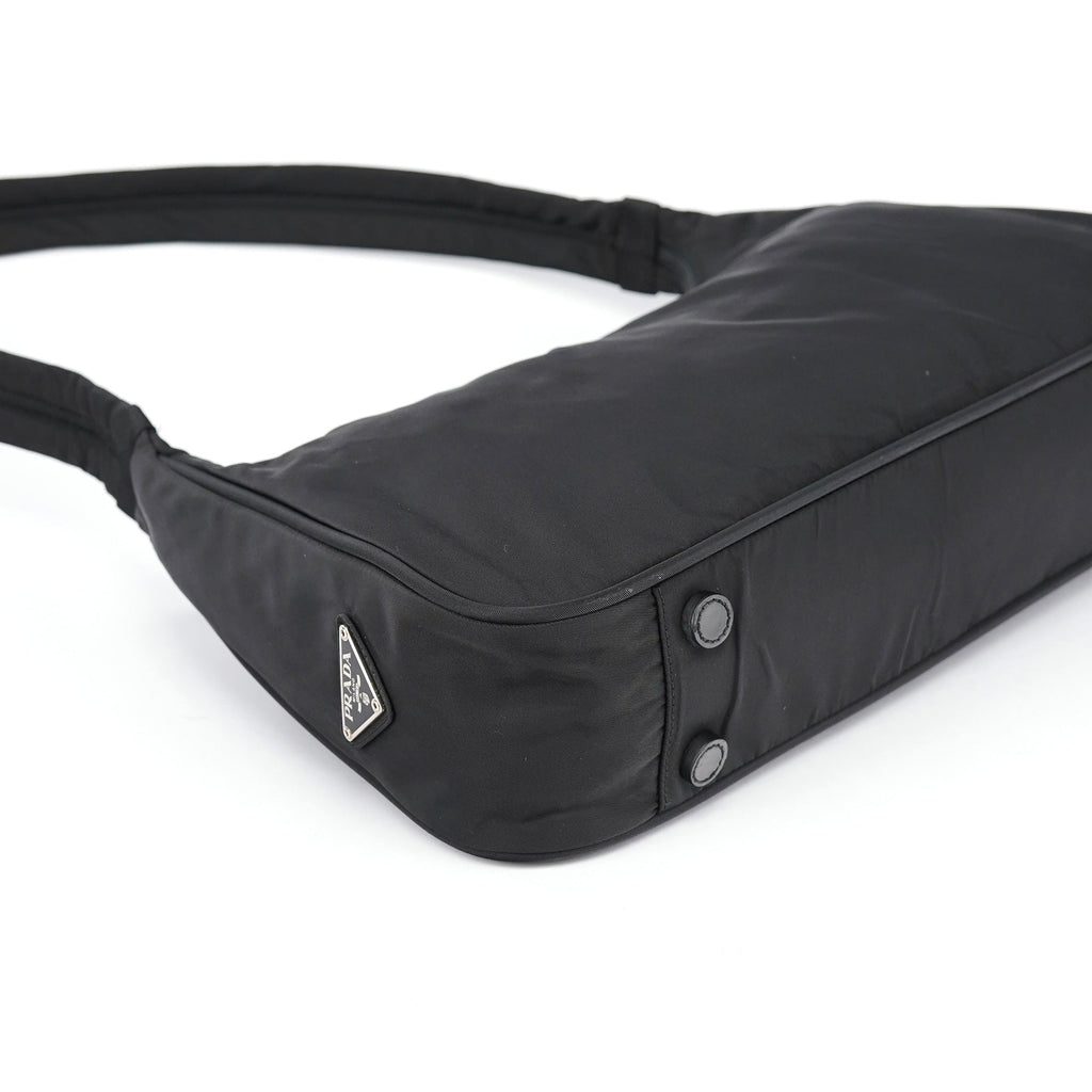 Black Tessuto Hobo Shoulder Bag