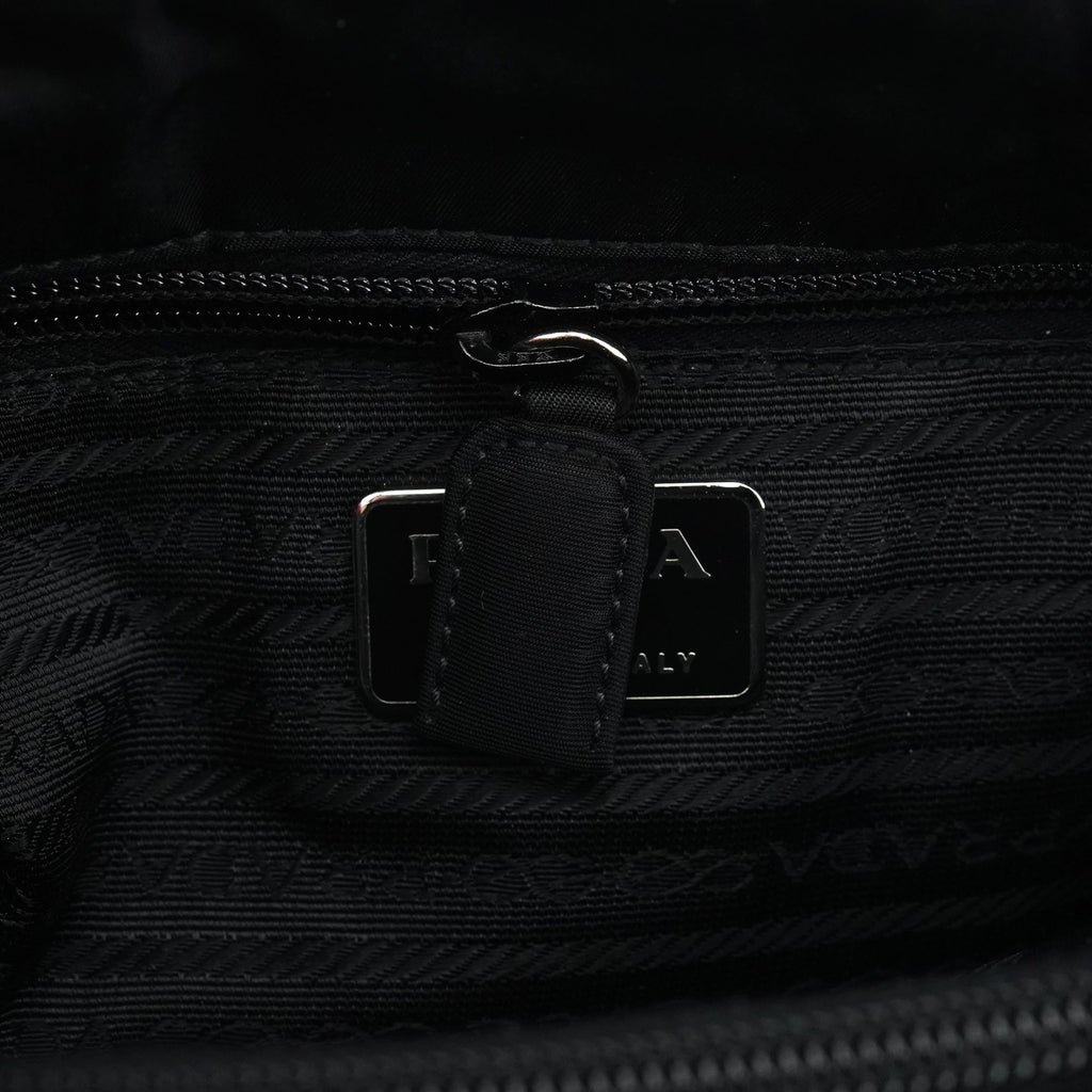 Black Tessuto Impuntu Chain Tote Bag