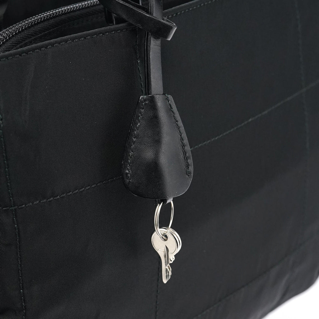Black Tessuto Impuntu Chain Tote Bag