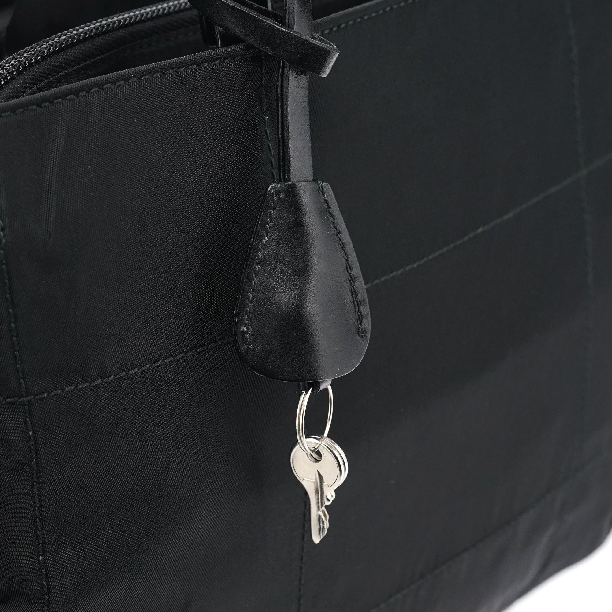 Black Tessuto Impuntu Chain Tote Bag