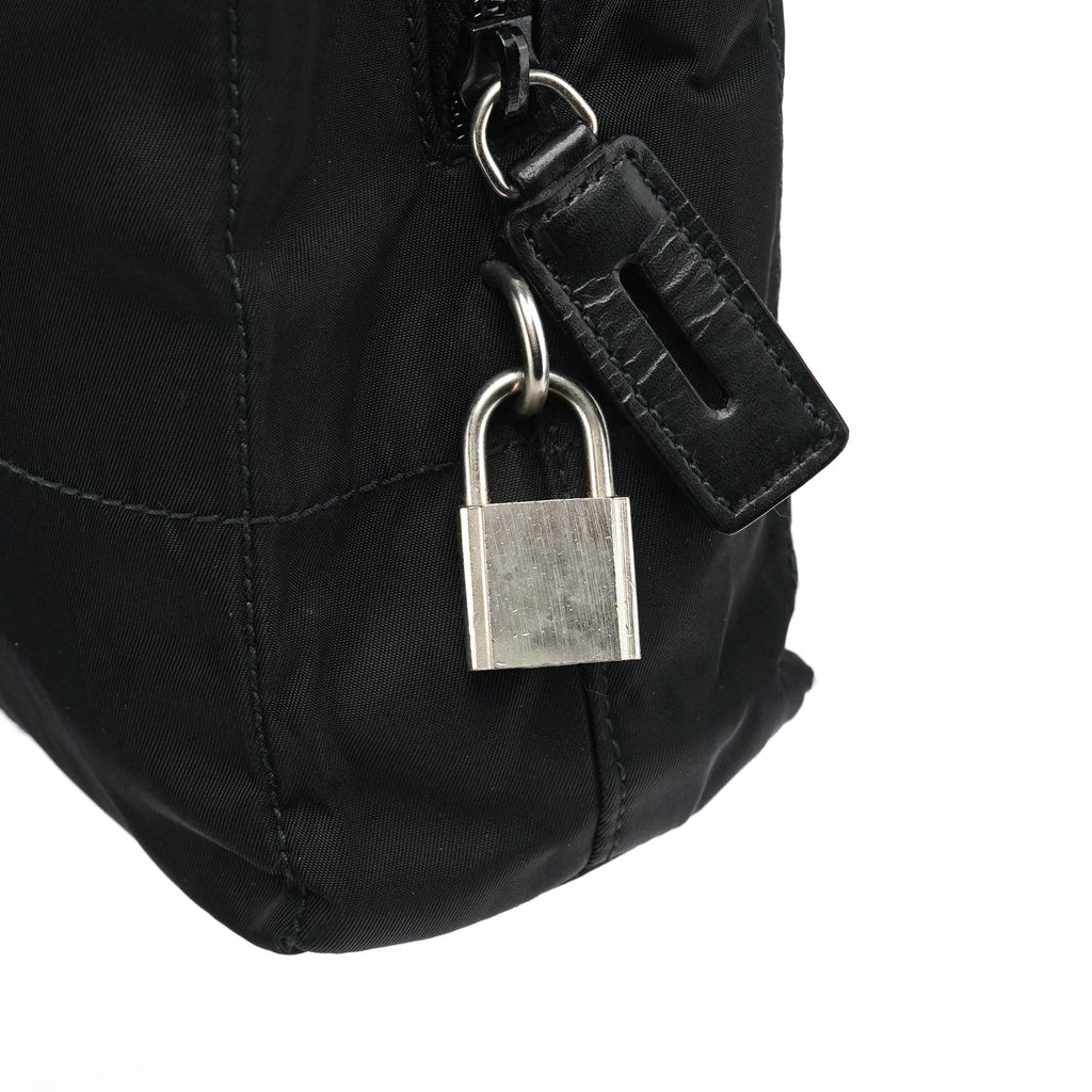 Black Tessuto Impuntu Chain Tote Bag