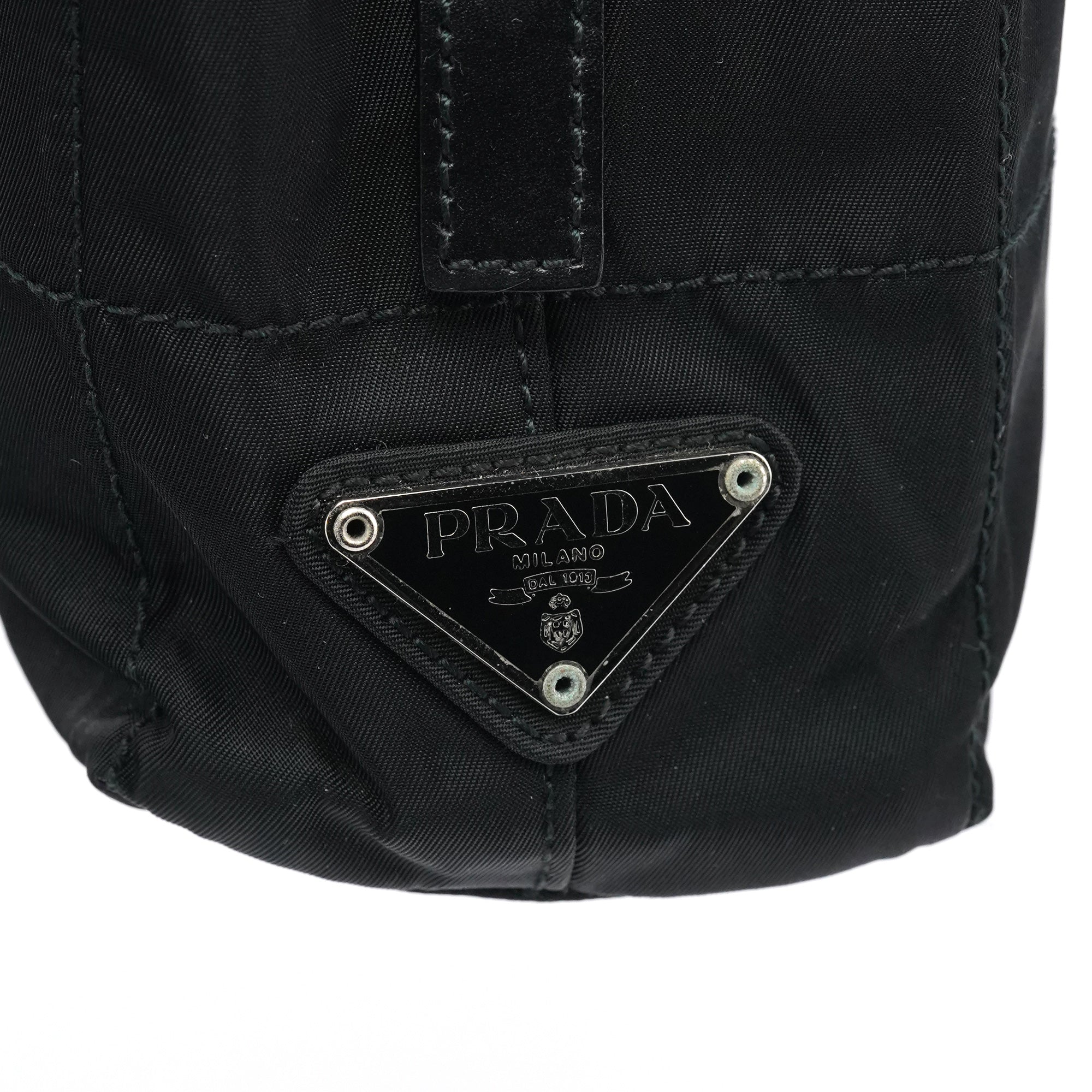 Black Tessuto Impuntu Chain Tote Bag