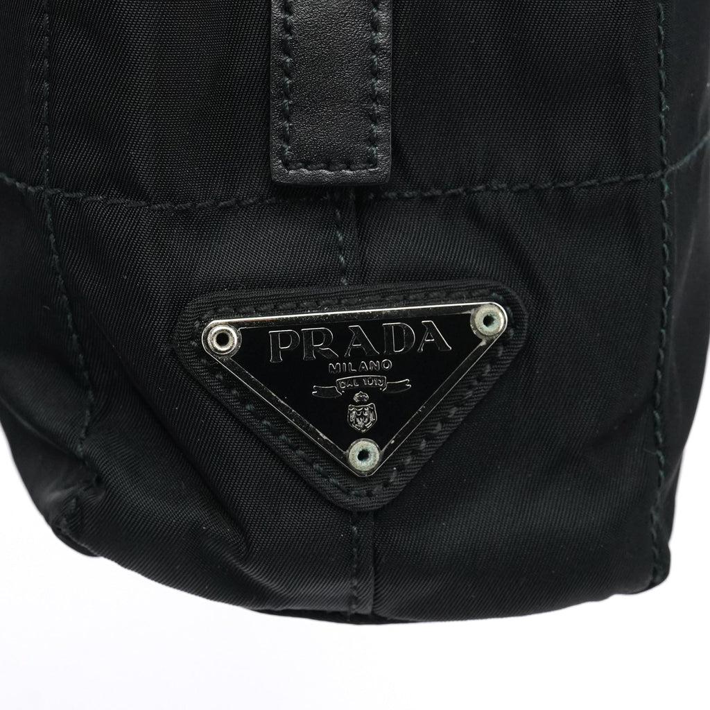 Black Tessuto Impuntu Chain Tote Bag