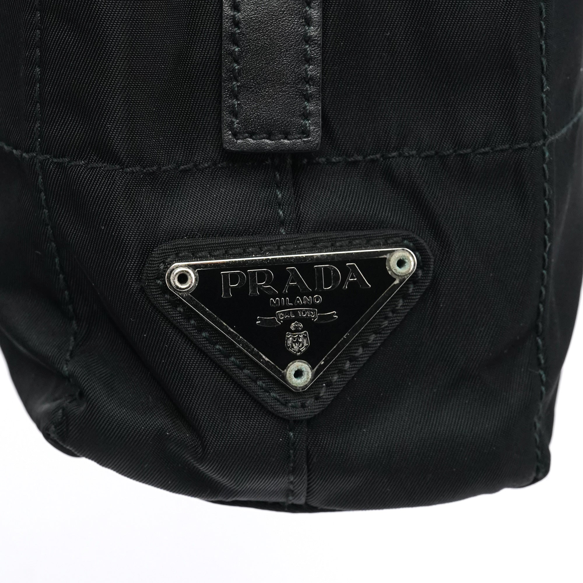 Black Tessuto Impuntu Chain Tote Bag